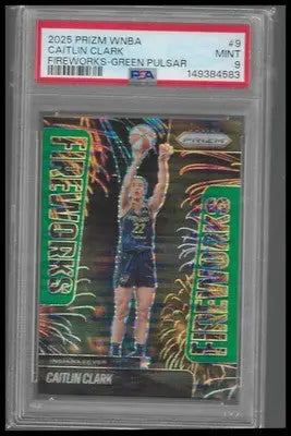 2025 Panini Prizm WNBA Fireworks #9 Caitlin Clark #/25 PSA 9 POP 1
