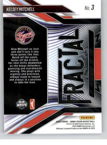 2025 Panini Prizm WNBA Fractal #3 Kelsey Mitchell NM Near Mint ID:83667 - Basketball Card Single