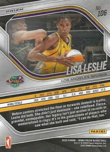 2025 Panini Prizm WNBA Green Prizms #106 Lisa Leslie NM Near Mint ID:83671 - Basketball Card Single