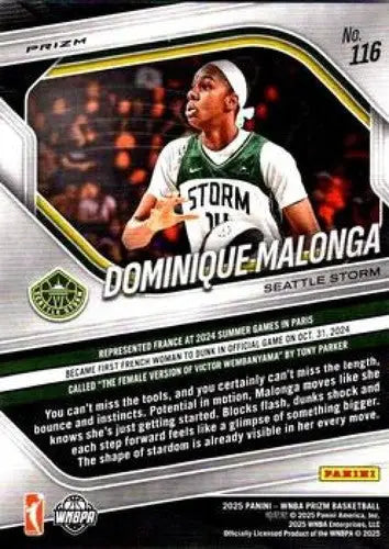 2025 Panini Prizm WNBA Green Prizms #116 Dominique Malonga NM Near Mint ID:83672 - Basketball Card Single