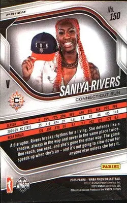2025 Panini Prizm WNBA Green Prizms #150 Saniya Rivers - Basketball Card Single