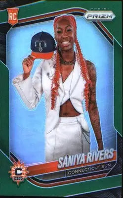 2025 Panini Prizm WNBA Green Prizms #150 Saniya Rivers - Basketball Card Single