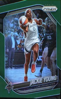 2025 Panini Prizm WNBA Green Prizms #23 Jackie Young - Basketball Card Single