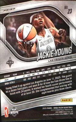 2025 Panini Prizm WNBA Green Prizms #23 Jackie Young - Basketball Card Single