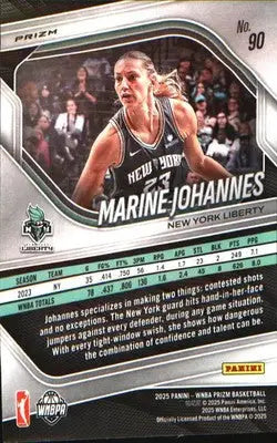 2025 Panini Prizm WNBA Green Prizms #90 Marine Johannes - Basketball Card Single