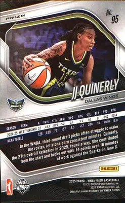 2025 Panini Prizm WNBA Green Prizms #95 JJ Quinerly - Basketball Card Single