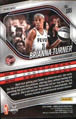 2025 Panini Prizm WNBA Ice Prizm #105 Brianna Turner - Basketball Card Single