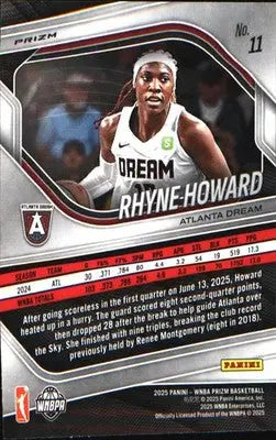 2025 Panini Prizm WNBA Ice Prizm #11 Rhyne Howard - Basketball Card Single