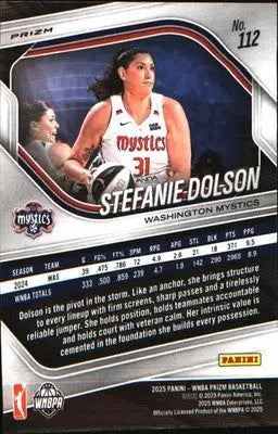 2025 Panini Prizm WNBA Ice Prizm #112 Stefanie Dolson - Basketball Card Single