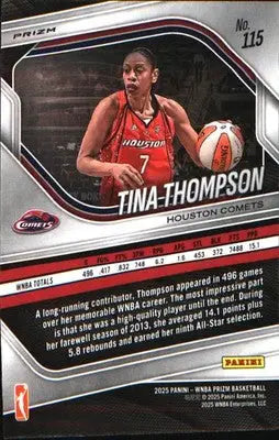 2025 Panini Prizm WNBA Ice Prizm #115 Tina Thompson - Basketball Card Single