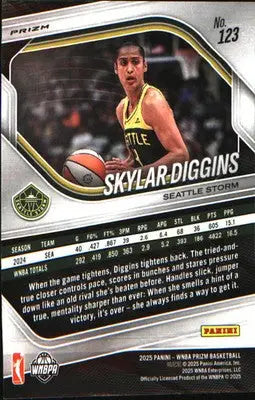 2025 Panini Prizm WNBA Ice Prizm #123 Skylar Diggins - Basketball Card Single