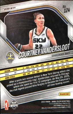 2025 Panini Prizm WNBA Ice Prizm #124 Courtney Vandersloot - Basketball Card Single