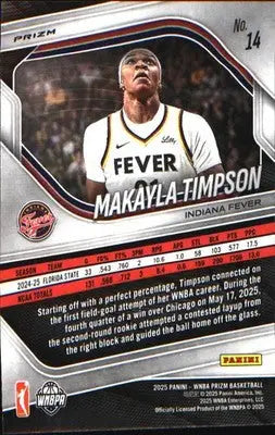2025 Panini Prizm WNBA Ice Prizm #14 Makayla Timpson - Basketball Card Single