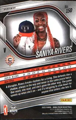 2025 Panini Prizm WNBA Ice Prizm #150 Saniya Rivers - Basketball Card Single