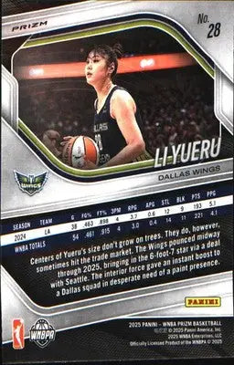 2025 Panini Prizm WNBA Ice Prizm #28 Li Yueru - Basketball Card Single