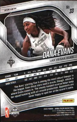 2025 Panini Prizm WNBA Ice Prizm #33 Dana Evans - Basketball Card Single