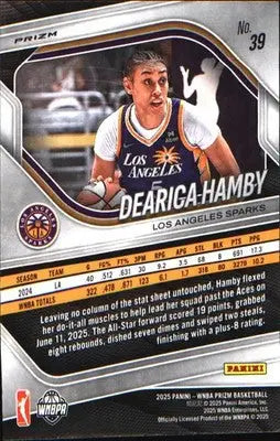 2025 Panini Prizm WNBA Ice Prizm #39 Dearica Hamby - Basketball Card Single