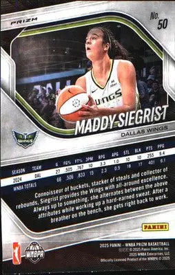 2025 Panini Prizm WNBA Ice Prizm #50 Maddy Siegrist - Basketball Card Single