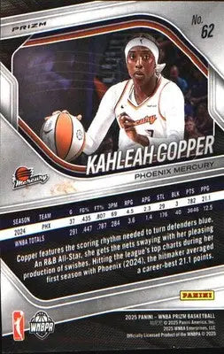 2025 Panini Prizm WNBA Ice Prizm #62 Kahleah Copper - Basketball Card Single