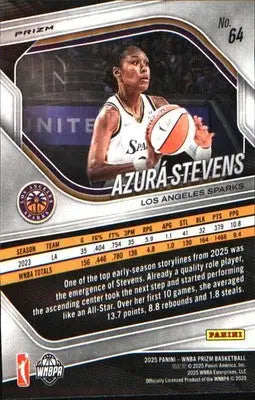 2025 Panini Prizm WNBA Ice Prizm #64 Azura Stevens - Basketball Card Single