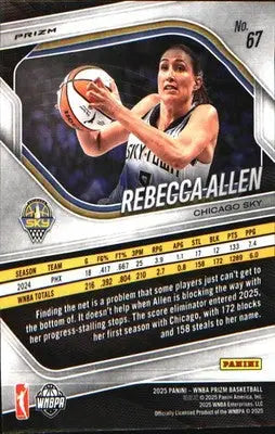 2025 Panini Prizm WNBA Ice Prizm #67 Rebecca Allen - Basketball Card Single