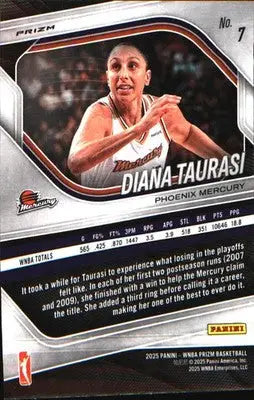 2025 Panini Prizm WNBA Ice Prizm #7 Diana Taurasi - Basketball Card Single