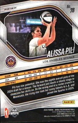2025 Panini Prizm WNBA Ice Prizm #78 Alissa Pili - Basketball Card Single