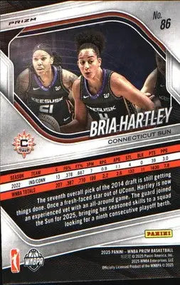 2025 Panini Prizm WNBA Ice Prizm #86 Bria Hartley - Basketball Card Single