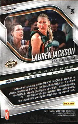 2025 Panini Prizm WNBA Ice Prizm #91 Lauren Jackson - Basketball Card Single