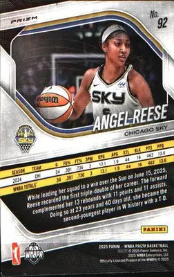 2025 Panini Prizm WNBA Ice Prizm #92 Angel Reese - Basketball Card Single