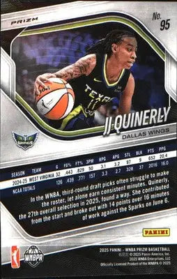 2025 Panini Prizm WNBA Ice Prizm #95 JJ Quinerly - Basketball Card Single