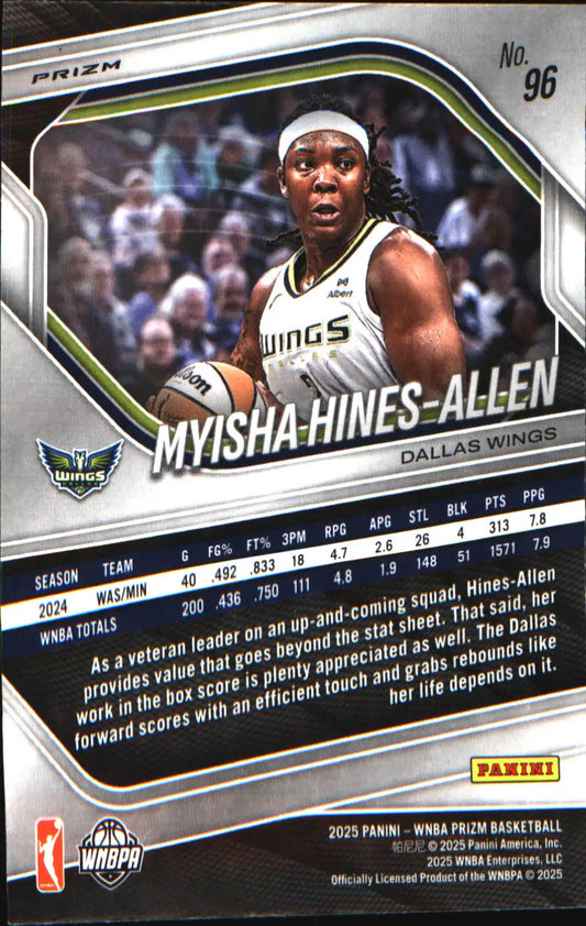 2025 Panini Prizm WNBA Ice Prizm #96 Myisha Hines-Allen