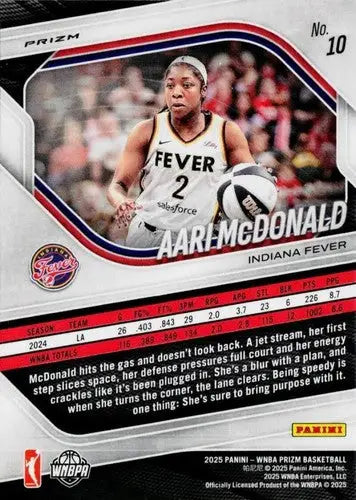 2025 Panini Prizm WNBA Ice Prizms #10 Aari McDonald NM Near Mint ID:83619 - Basketball Card Single