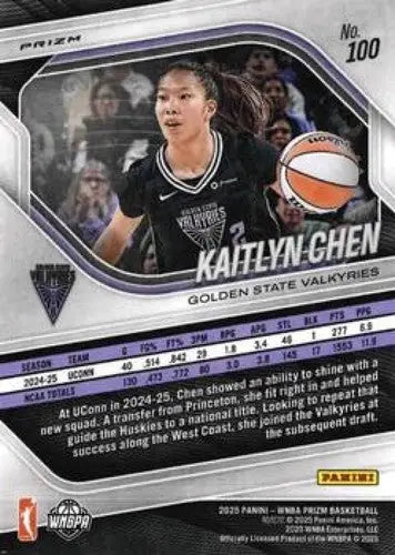 2025 Panini Prizm WNBA Ice Prizms #100 Kaitlyn Chen NM Near Mint ID:83644 - Basketball Card Single