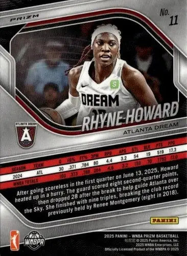 2025 Panini Prizm WNBA Ice Prizms #11 Rhyne Howard NM Near Mint ID:83620 - Basketball Card Single