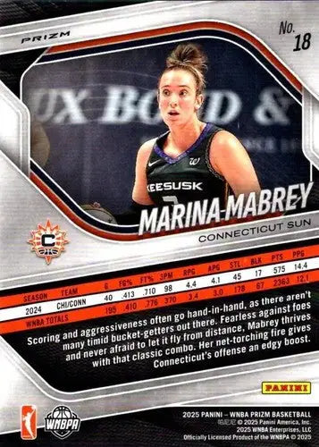 2025 Panini Prizm WNBA Ice Prizms #18 Marina Mabrey NM Near Mint ID:83621 - Basketball Card Single