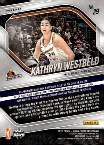 2025 Panini Prizm WNBA Ice Prizms #29 Kathryn Westbeld NM Near Mint ID:83625 - Basketball Card Single