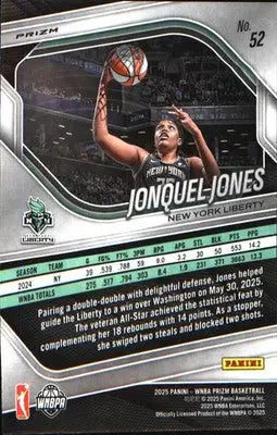 2025 Panini Prizm WNBA Ice Prizms #52 Jonquel Jones - Basketball Card Single