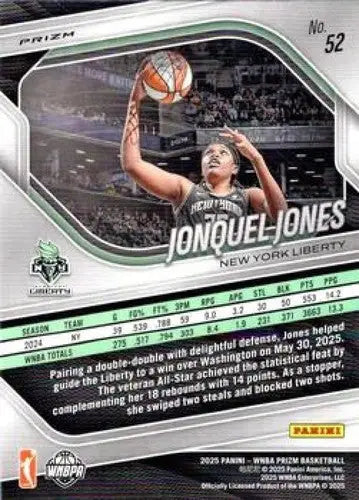 2025 Panini Prizm WNBA Ice Prizms #52 Jonquel Jones NM Near Mint ID:83629 - Basketball Card Single