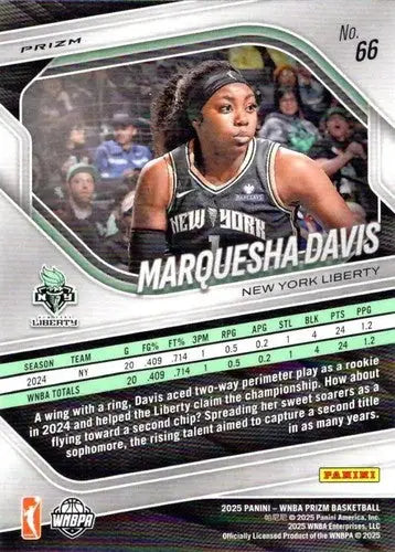 2025 Panini Prizm WNBA Ice Prizms #66 Marquesha Davis NM Near Mint ID:83632 - Basketball Card Single