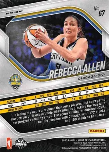 2025 Panini Prizm WNBA Ice Prizms #67 Rebecca Allen NM Near Mint ID:83633 - Basketball Card Single