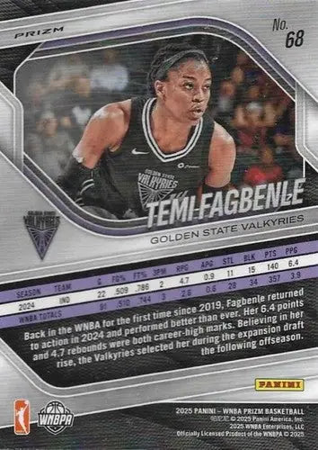2025 Panini Prizm WNBA Ice Prizms #68 Temi Fagbenle NM Near Mint ID:83634 - Basketball Card Single