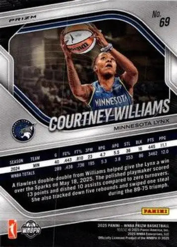 2025 Panini Prizm WNBA Ice Prizms #69 Courtney Williams NM Near Mint ID:83635 - Basketball Card Single