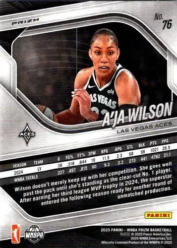 2025 Panini Prizm WNBA Ice Prizms #76 A’ja Wilson NM Near Mint ID:83638 - Basketball Card Single