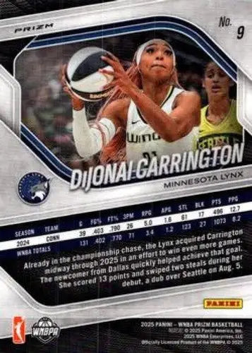 2025 Panini Prizm WNBA Ice Prizms #9 DiJonai Carrington NM Near Mint ID:83618 - Basketball Card Single
