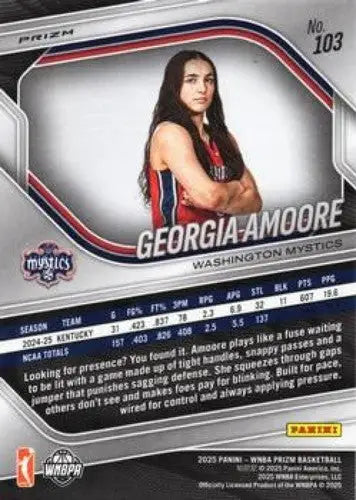 2025 Panini Prizm WNBA Silver Prizms #103 Georgia Amoore NM Near Mint ID:83665 - Basketball Card Single