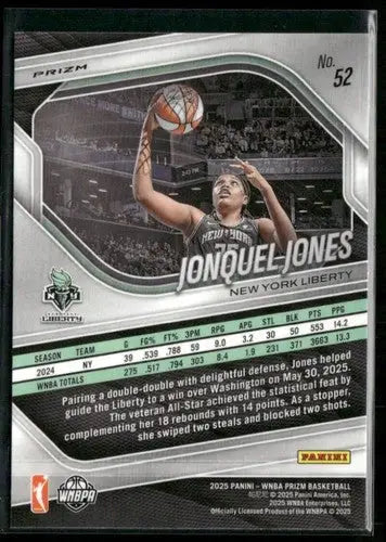 2025 Panini Prizm WNBA Silver Prizms #52 Jonquel Jones NM Near Mint ID:83662 - Basketball Card Single