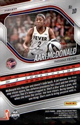 2025 Panini Prizm WNBA White Seismic Prizms #10 Aari McDonald - Basketball Card Single