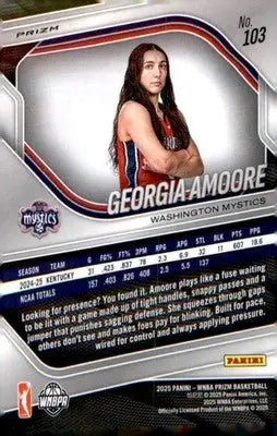 2025 Panini Prizm WNBA White Seismic Prizms #103 Georgia Amoore - Basketball Card Single