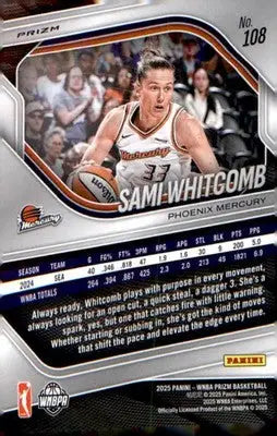 2025 Panini Prizm WNBA White Seismic Prizms #108 Sami Whitcomb - Basketball Card Single